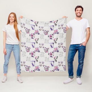 Beauty Comes From The Inside Pattern Fleece Blanket