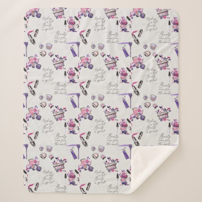 Beauty Comes From The Inside Pattern Sherpa Blanket (Front)