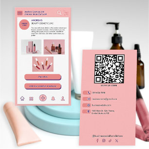 Beauty Cosmetic Custom Photos Modern Style Pink Business Card