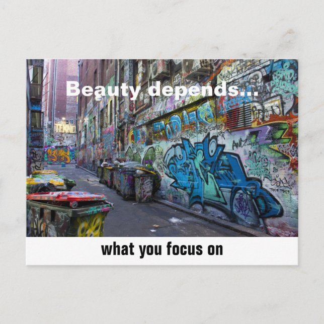 Beauty depends on postcard (Front)