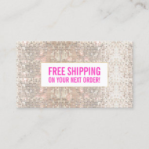 Beauty Discount Coupon Silver Sequins Pink