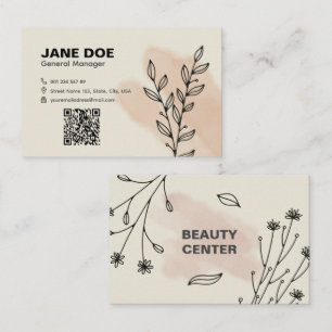Beauty Elegant Editable QR Business Card