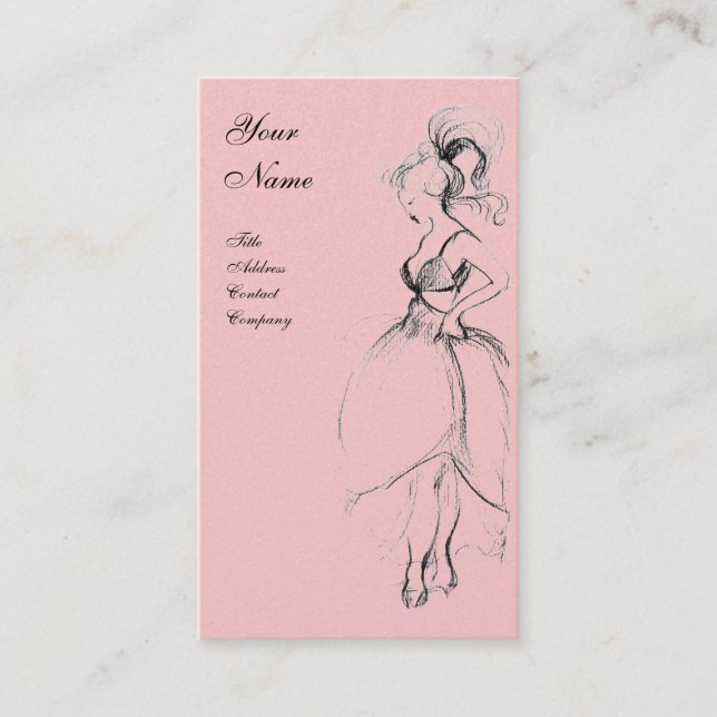 BEAUTY FASHION ,black pink gold metallic Business Card (Front)