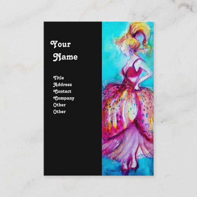 BEAUTY,FASHION,MODA red pink blue green black Business Card (Front)