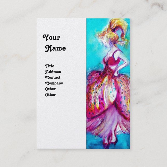 BEAUTY FASHION red pink blue green gold Business Card (Front)