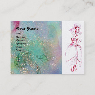 BEAUTY FASHION red pink blue green silver platinum Business Card