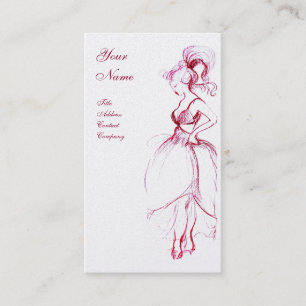 BEAUTY FASHION ,red silver Business Card