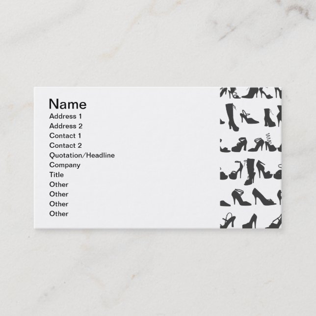 Beauty Fashion Shoes Silhouettes Business Card (Front)