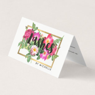 Beauty Florals Lash Extensions White Aftercare Business Card