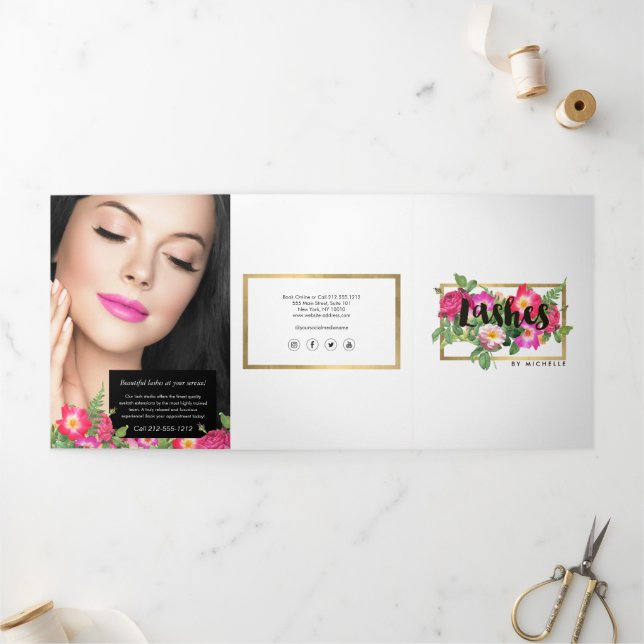 Beauty Florals Lash Extensions White Brochure (Outside)