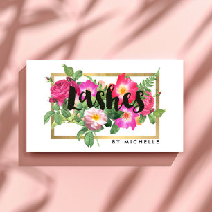 Beauty Florals Lash Extensions White Business Card