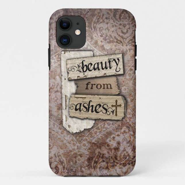 Beauty From Ashes Christian Damask Inspirational Case-Mate iPhone Case (Back)