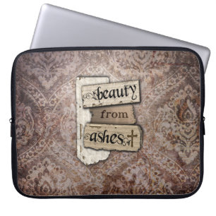 Beauty From Ashes Christian Damask Scrap Laptop Sleeve