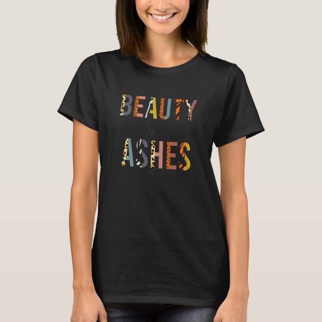 Beauty from Ashes Christian leopard Isaiah women R T-Shirt (Front)
