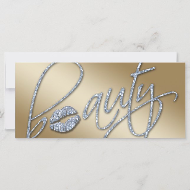 Beauty Gift Certificate Makeup Artist Glitter Gold (Front)