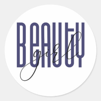 Beauty girl classic round sticker