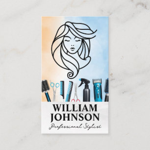 Beauty Hair Logo Hair Care Tools Business Card