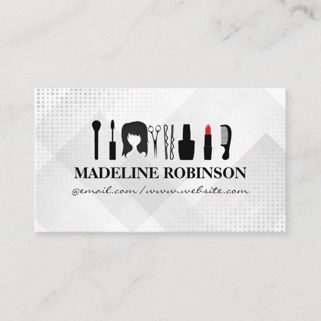 Beauty Hair Make up Tools Appointment Card (Front)
