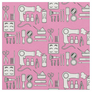 Beauty Hair Salon Tools Cute Pink White Fabric
