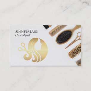 Beauty Hair Scissors Salon Logo   Stylist Tools Business Card