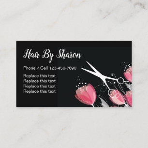 Beauty Hair Stylist Floral Design Business Card
