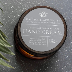 Beauty hand cream grey product ingredient label