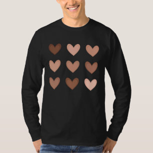 Beauty Has No Skin Tone Melanin Diversity Hearts T-Shirt