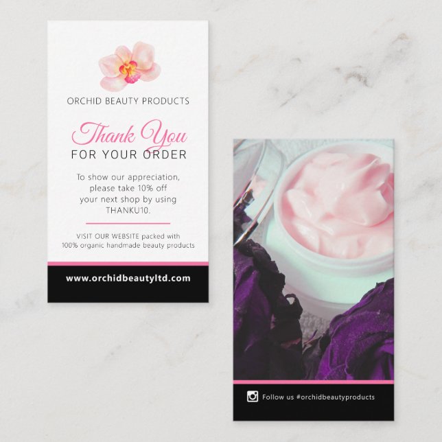 Beauty health company photo promo repeat business  card (Front/Back)