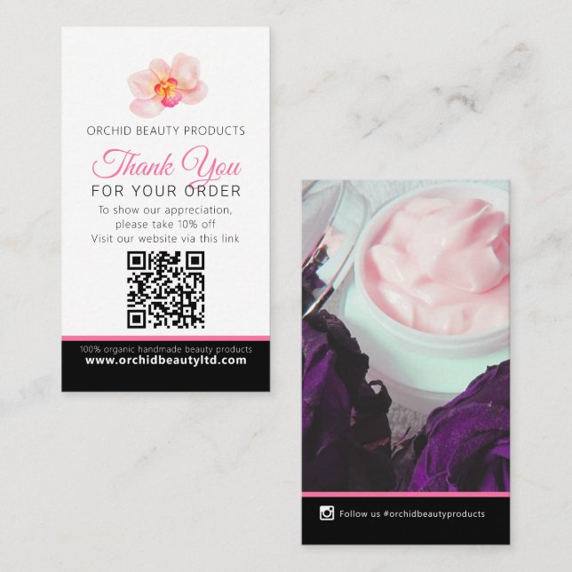 Beauty health company photo repeat business QR  Card (Front/Back)