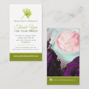 Beauty health photo promo repeat business palm card