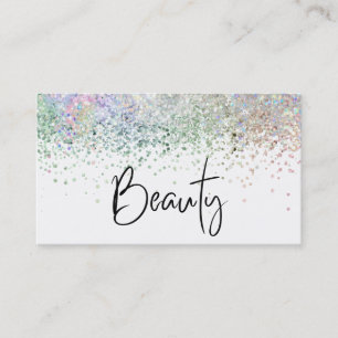 *~* BEAUTY Hologram Holograph Pastel Glitter Business Card