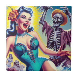 Beauty Horror Girl Tile