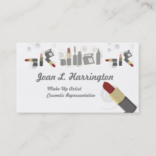 Beauty Illustration Eye & Lips  Makeup Artist Business Card