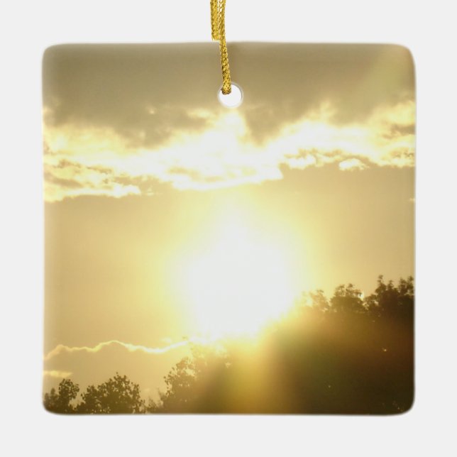Beauty In A Sunrise Ceramic Ornament (Front)