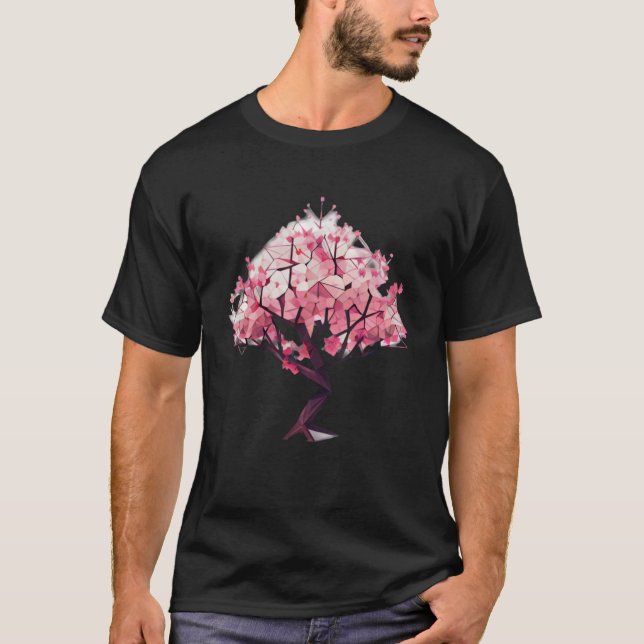 Beauty in Bloom Tree of Life geometric pink tree T-Shirt (Front)