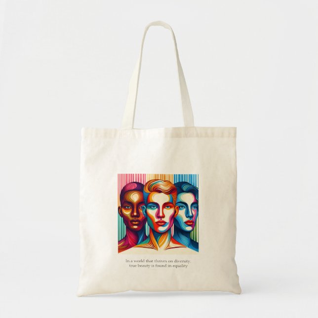 Beauty in Equality 3 faces Tote Bag (Front)