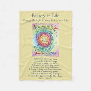 Beauty in Life Cancer Poem Chemo Fleece Blanket