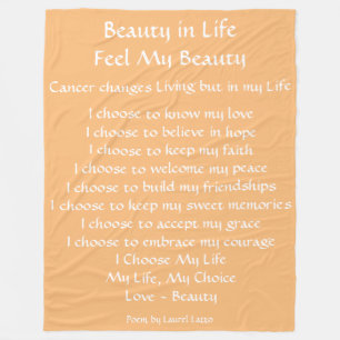 Beauty in Life Cancer Poem Fleece Chemo Blanket