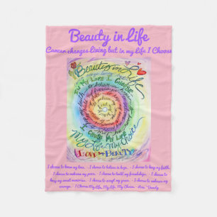 Beauty in Life Cancer Poem Soft Fleece Blankets
