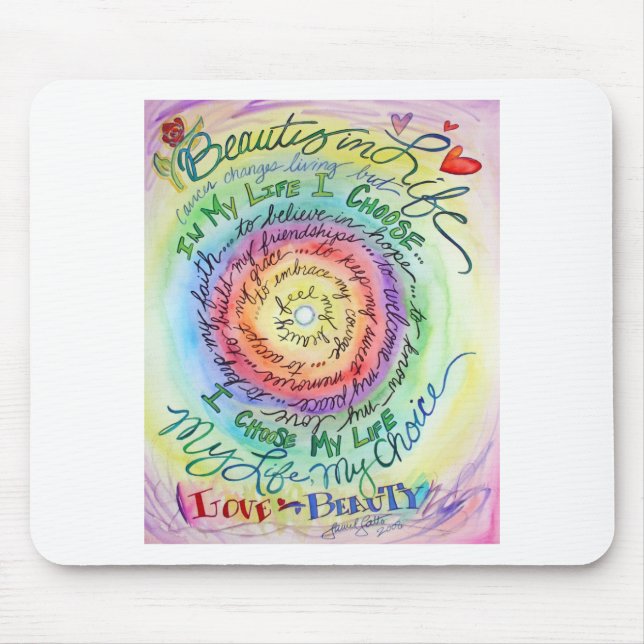 Beauty in Life Rounded Rainbow Mouse Pad (Front)