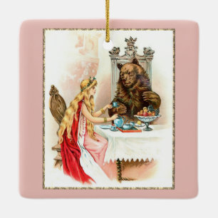Beauty In Pink And The Beast Ceramic Ornament