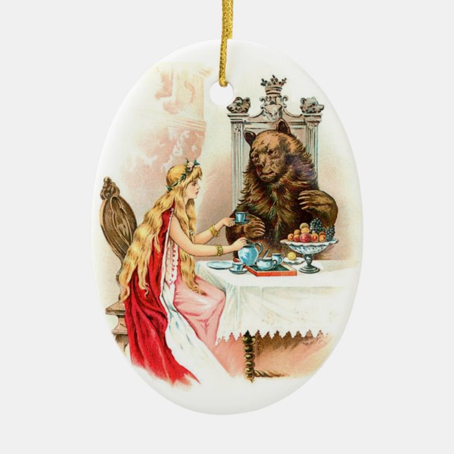 Beauty In Pink And The Beast  Ceramic Tree Decoration (Front)