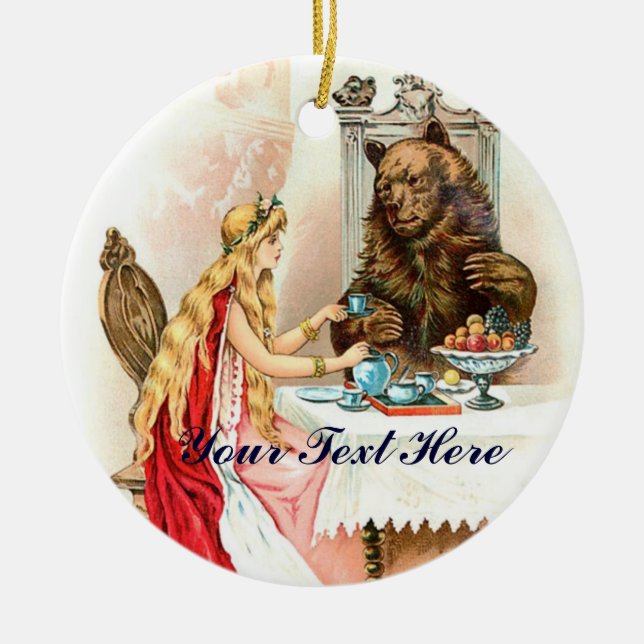 Beauty In Pink And The Beast Ceramic Tree Decoration (Front)