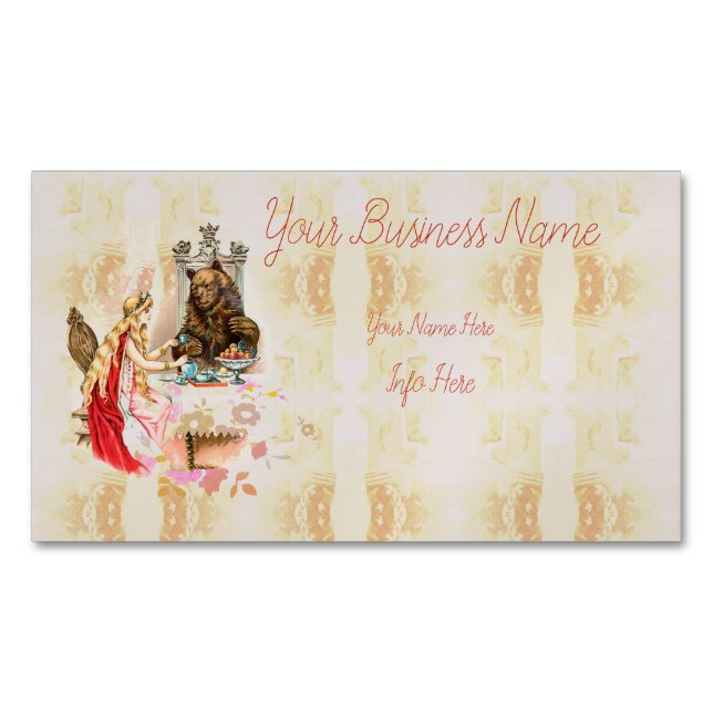Beauty In Pink And The Beast Magnetic Business Card (Front)