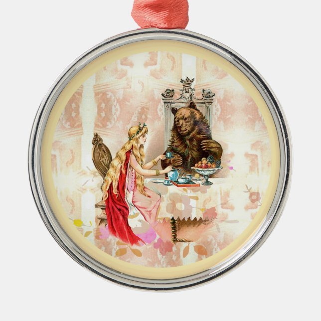 Beauty In Pink And The Beast Metal Tree Decoration (Front)
