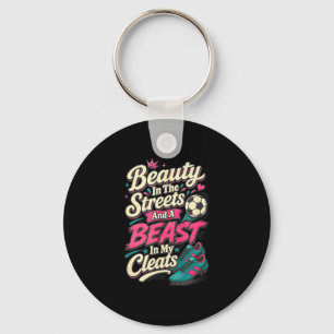Beauty in streets soccer ball cleats  key ring