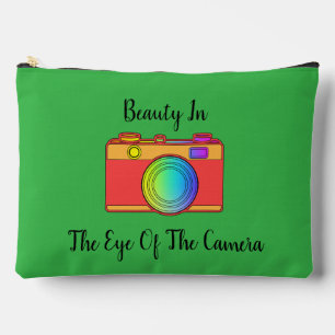 Beauty In The Eye Of The Camera Green Cosmetic Accessory Pouch