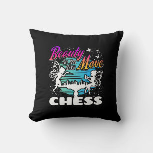 Beauty in the Move - Girls Chess Player Cushion
