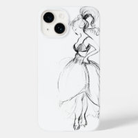 BEAUTY IN WHITE DRESS Black White Drawing
