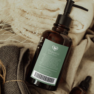 Beauty ingredient barcode label leaves logo green